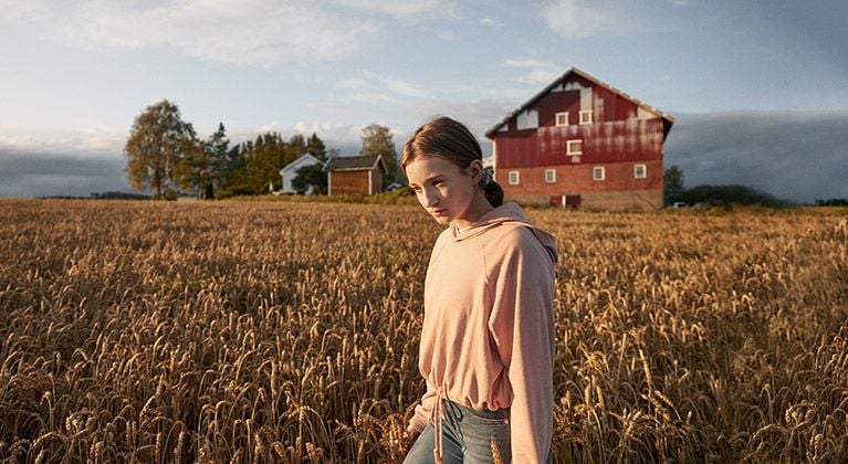 Girl in wheat field